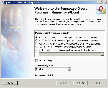 Opera Password Recovery ver.3.5.1.225