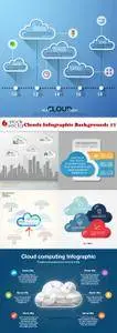 Vectors - Clouds Infographic Backgrounds 17