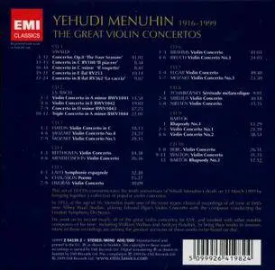 Yehudi Menuhin - The Great Violin Concertos (2009) (10 CDs Box Set)