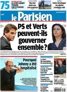 Le Parisien + Cahier Paris du Mardi 28 Aout 2012