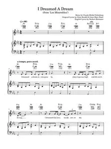 I Dreamed A Dream (from Les Miserables) - Susan Boyle (Piano-Vocal-Guitar (Piano Accompaniment))