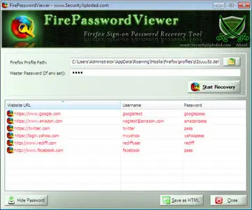 FirePasswordViewer 2.0 Portable