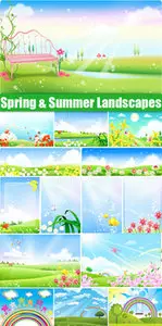 Spring & Summer Landscapes Vector