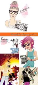 Beauty fashion photographer girl vector