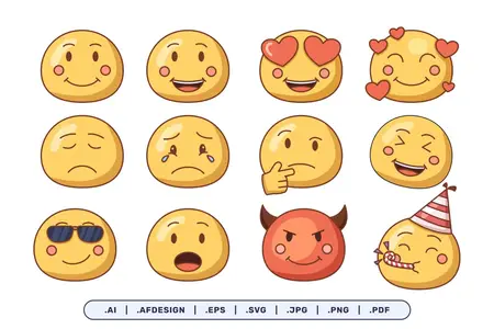 EE - Set of Face Clipart With Various Expressions 3GVKA75