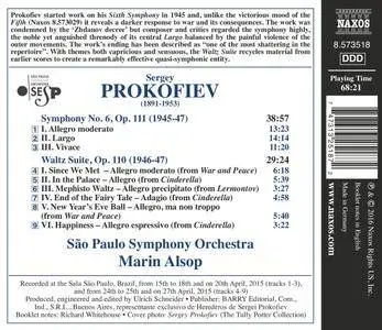 São Paulo Symphony Orchestra, Marin Alsop - Prokofiev: Symphony No. 6, Op. 111 & Waltz Suite (2016)