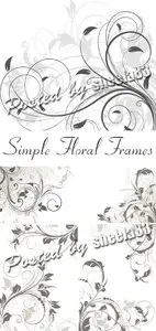 Simple Floral Frames Vector