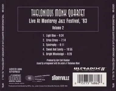 Thelonious Monk Quartet - Live At Monterey Jazz Festival, '63 Volume 2 (1963) [MFSL, UDCD 686]