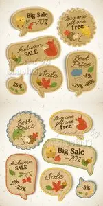 Autumn Sale Labels Vector