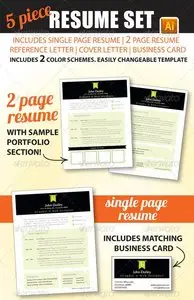 GraphicRiver 5 Piece Resume Set