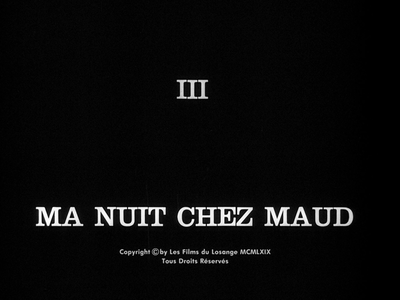 Ma nuit chez Maud / My Night at Maud's (1969)