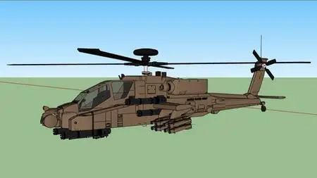 Sketchup - Apache Helicopter 3D Modeling simplified