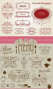 Menu Vintage Ornaments