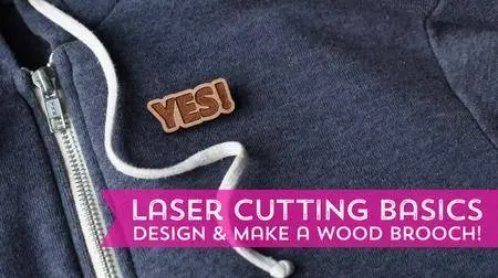 Laser cutting Basics! Design a laser cut wood brooch!