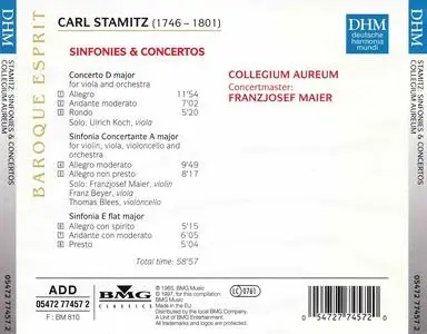 Franzjosef Maier, Collegium Aureum - Carl Stamitz: Sinfonies & Concertos (1997)