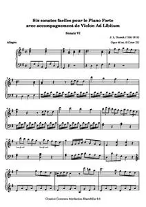 DussekJL - Six sonates faciles pour le Piano Forte (VI)