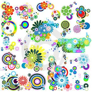 Vector Circles and flowers