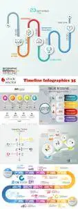 Vectors - Timeline Infographics 35