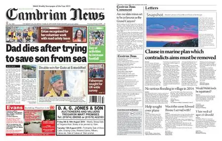 Cambrian News Arfon & Dwyfor – 09 August 2019
