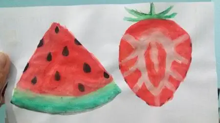 Painting fruit illustration with watercolors in less than 1