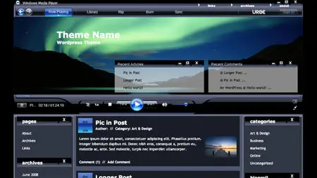 Windows Media Player Free Wordpress Template