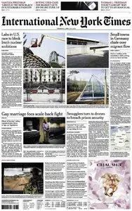 International New York Times - Thursday, 23 April 2015