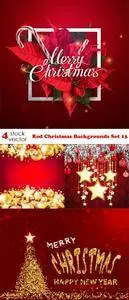 Vectors - Red Christmas Backgrounds Set 13