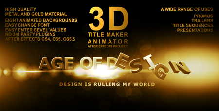 3D Title Maker Animator - Project for After Effects (VideoHive)