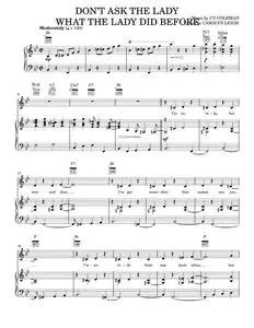Don't Ask The Lady What The Lady Did Before - Cy Coleman, Little Me Musical (Piano-Vocal-Guitar)