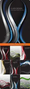 Flyer template wave vector background