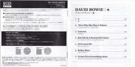 David Bowie - Blackstar (2016) {Japan Blu-spec CD2 - SICP 30918}