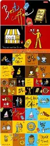 Coffee advertising poster vector 3