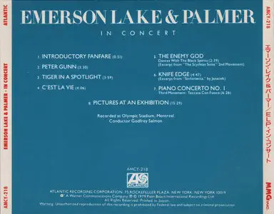 Emerson, Lake & Palmer - In Concert (1979) [Atlantic AMCY-218, Japan]
