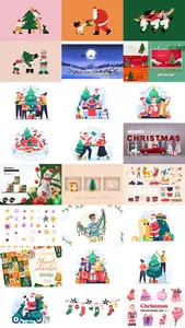 24 Christmas and Happy New Year Design Elements Bundle 9