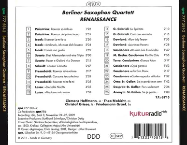 Berliner Saxophon Quartett - Renaissance (2011)