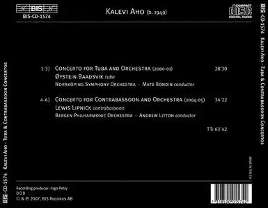 Øystein Baadsvik, Mats Rondin, Lewis Lipnick, Andrew Litton - Kalevi Aho: Tuba and Contrabassoon Concertos (2007)