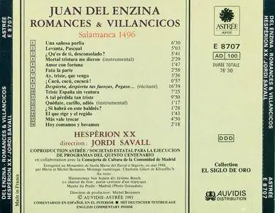 Jordi Savall & Hesperion XX - Juan Del Enzina - Romances & Villancicos (1991) {Astrée-Auvidis E 8707}