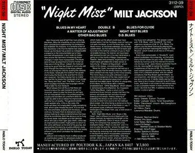 Milt Jackson - Night Mist (1980) {1984 Pablo Today/Polydor Japan}