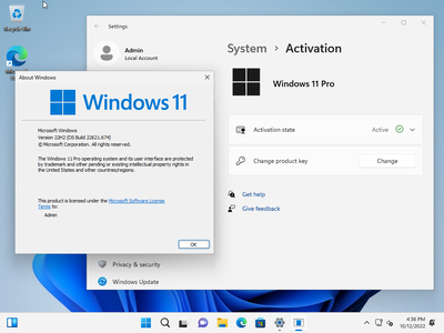 Windows 11 Pro 22H2 Build 22621.674 (No TPM Required) Preactivated Multilingual October 2022