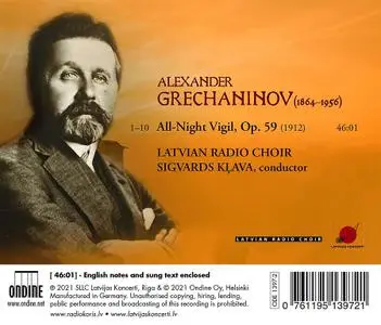 Sigvards Kļava, Latvian Radio Choir - Alexander Grechaninov: All-Night Vigil, Op.59 (2021)