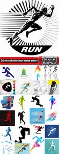 Collection of vector image runner sprinter running