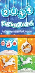 2014 Happy New Year holiday vector backgrounds 4