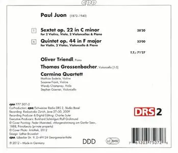 Carmina Quartett - Paul Juon: Piano Sextet, Piano Quintet (2012)