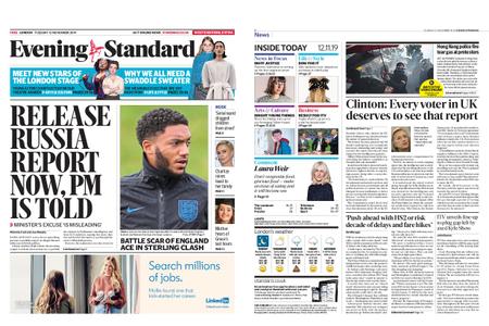 London Evening Standard – November 12, 2019