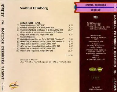Samuil Feinberg - Johann Sebastian Bach: Clavier & Organ Works (1997) [Samuil Feinberg Edition, Vol. 1]