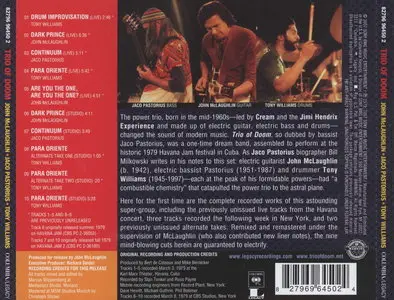John McLaughlin, Jaco Pastorius, Tony Williams  - Trio of Doom (1979) {2007 Columbia Remaster}