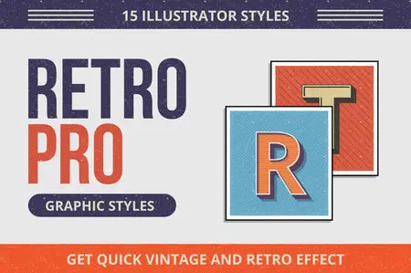 CreativeMarket - RetroPro-Illustrator Graphic Styles