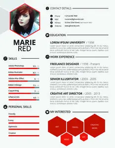 Red Resume Template PSD