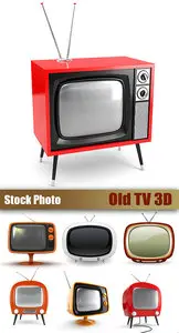 Stock Photo - Old TV 3D