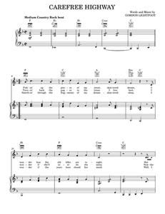 Carefree highway - Gordon Lightfoot (Piano-Vocal-Guitar)